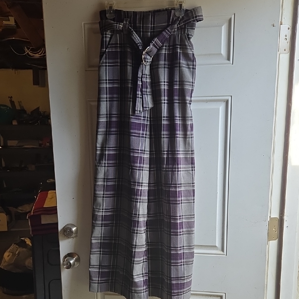 7th Avenue Purple Plaid Skirt